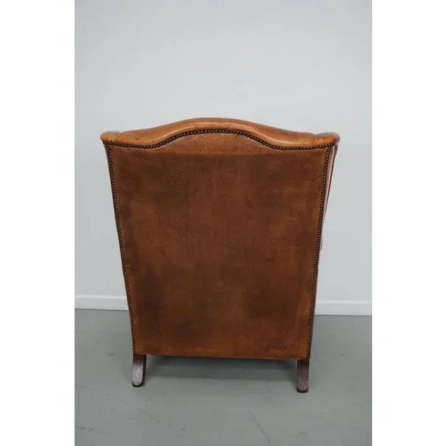 Brown Vintage Dutch Cognac-Colored Leather Club Chair For Sale - Image 8 of 13