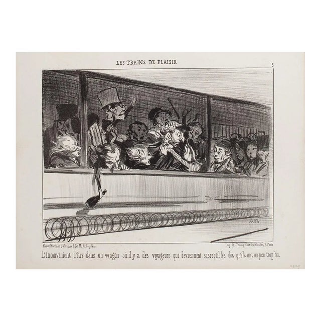 Honoré Daumier, The Disadvantage of Being In A Car, Lithograph, 1852 For Sale