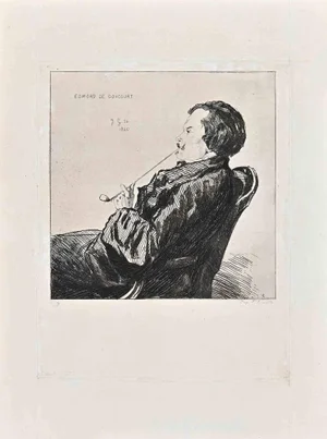 Jules de Goncourt, Portrait of Edmond de Goncourt, Etching, 1860