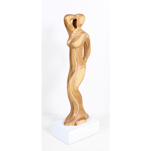Robert Hargrave (20th-21st c, American) Large Nude Wood Sculpture, laminated plywood, signed Robert Hargrave, 73', 53-1/2"...