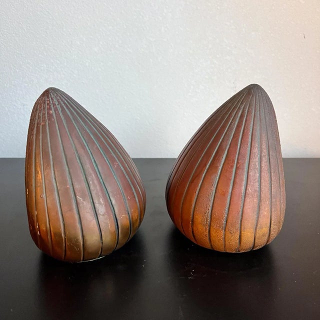 Ben Seibel Copper Clam Shell Bookend Set, Mid-Century Modern, 1950s For Sale In San Diego - Image 6 of 7