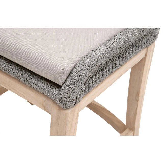 Loom Outdoor Counter Stool, Smoke Grey Teak with Platinum Rope For Sale - Image 4 of 10