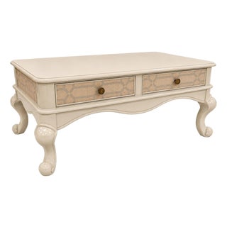 Hand Painted One-of-a-Kind English Traditional Designer Custom Refinished Coffee Table For Sale