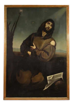 Saint Francis, 1865, Oil on Canvas, Framed