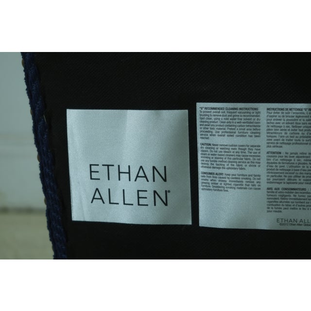 Set of 4 Ethan Allen Blue Upholstered Dining Chairs Chairish