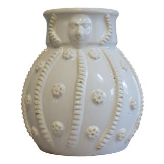 Vintage French Ceramic Pitcher with Mask by Emile Tessier 1950s For Sale