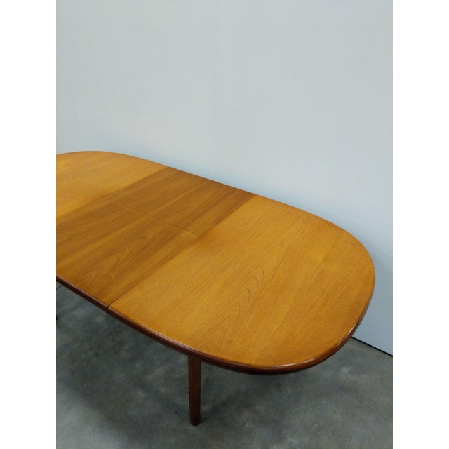 Vintage Mid Century Modern Teak Extendable Dining Table For Sale - Image 10 of 10