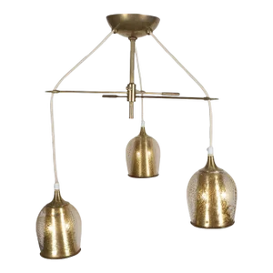 Vintage Gold-Flecked Murano Glass Suspension Chandelier