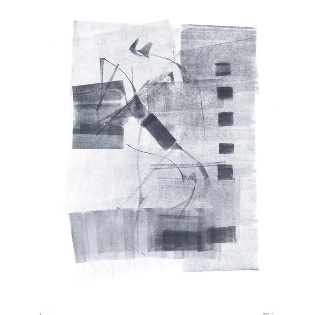 Ink on Paper_008 Original Modern Abstract Gray Painting by Carrie Bergey For Sale