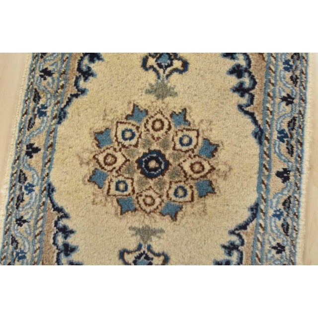 Farmhouse Nain Rug 1’3” X 1’10” Ivory Wool Vintage Traditional Hand-Knotted Carpet For Sale - Image 3 of 5