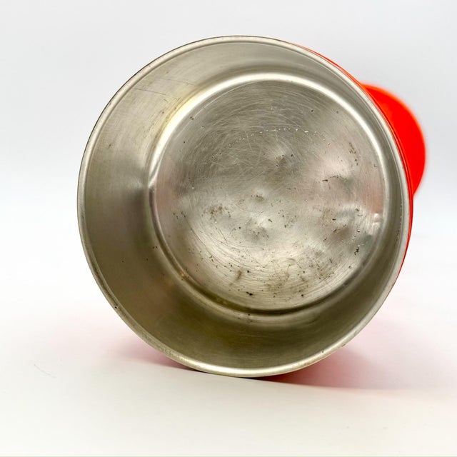 Italian Space Age Floor Ashtray in Orange Plastic and Chrome, 1970s For Sale - Image 4 of 14