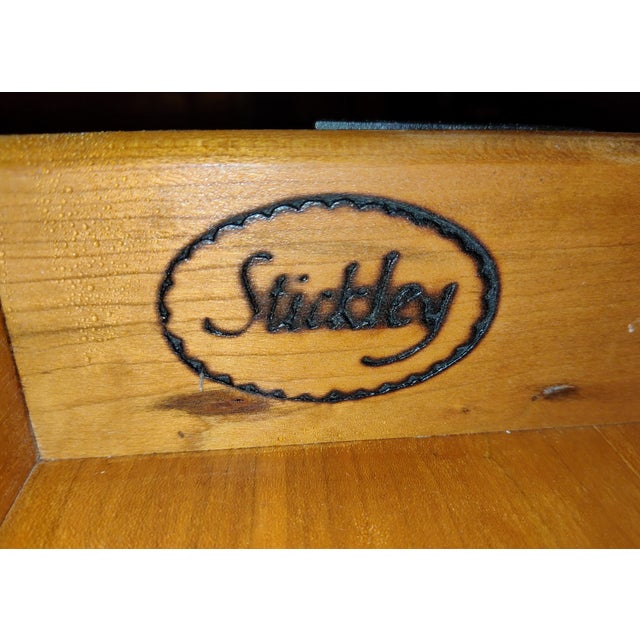 Vintage Solid Cherry Double Pedestal Executive Desk by Stickley For Sale - Image 14 of 14