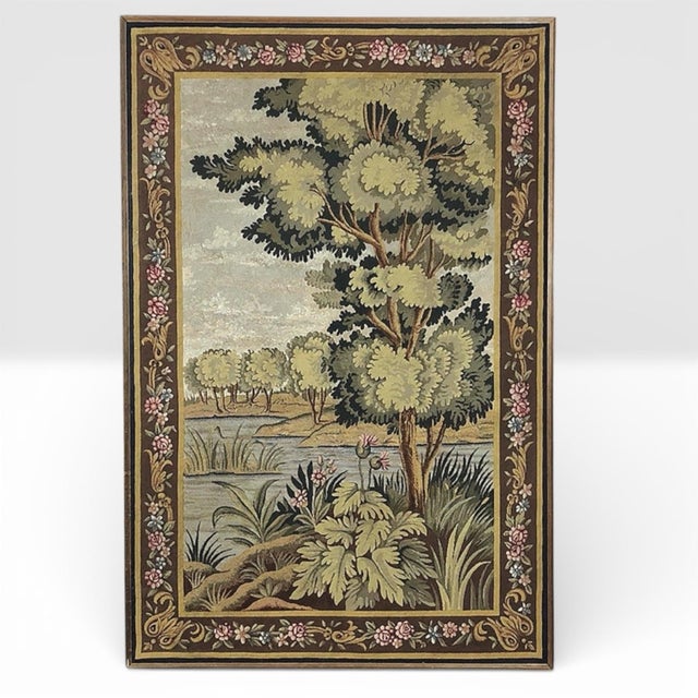 Antique Flemish Oudenaarde Style Framed Wool Tapestry For Sale - Image 4 of 14