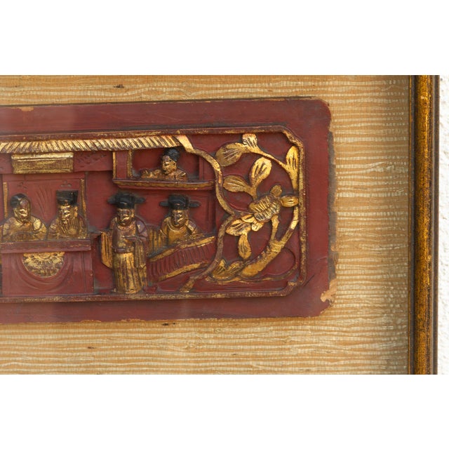 Framed Antique Chinese Frieze Carving For Sale In Los Angeles - Image 6 of 8