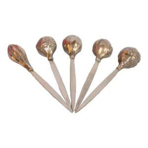 Set of 5 Sterling Silver Vintage Martini Cocktail Olive Picks Barware Appetizer