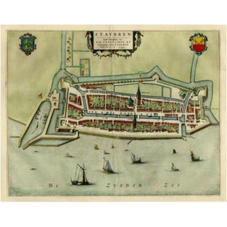 Antique Map of Stavoren by Blaeu, 1649 For Sale