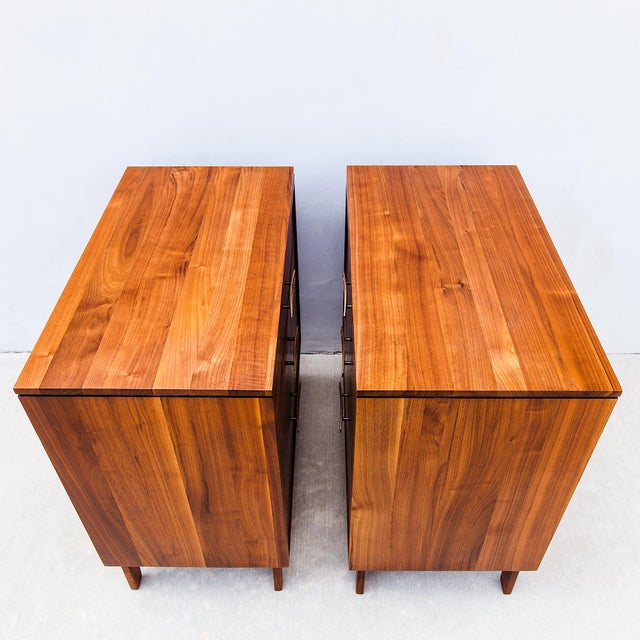 Vintage Mid Century Modern Solid Walnut Nightstands by Woodland, A Pair For Sale - Image 11 of 15