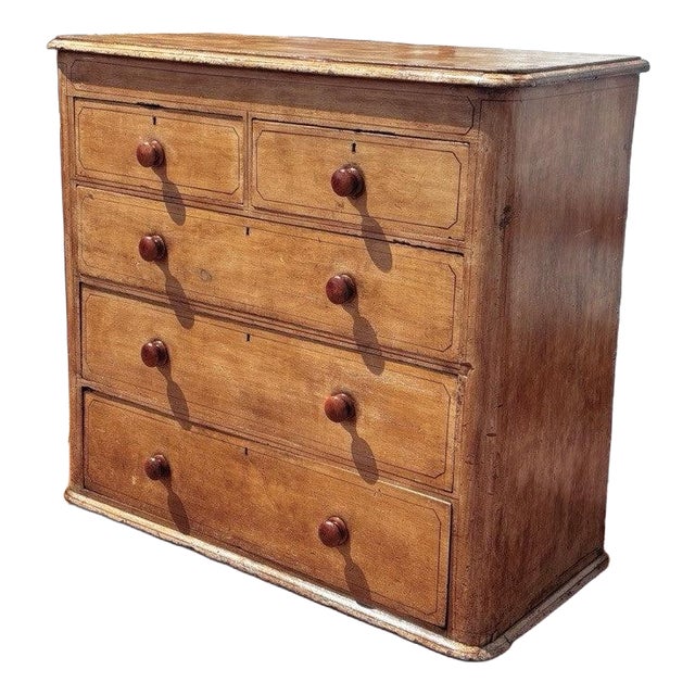 Victorian Wooden Chest of Drawers For Sale
