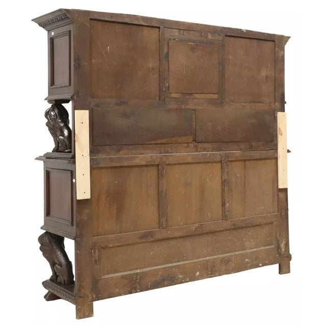 Lions, Fine, Italian Ren Revival, Carved, Walnut, 1800s Antique Sideboard For Sale - Image 4 of 6