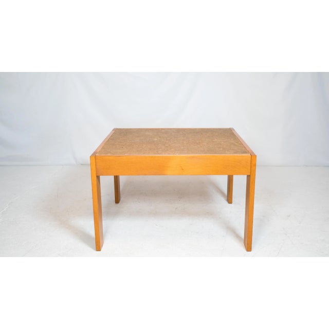 1970s Danish Modern Oak and Cork Coffee Table For Sale - Image 11 of 13