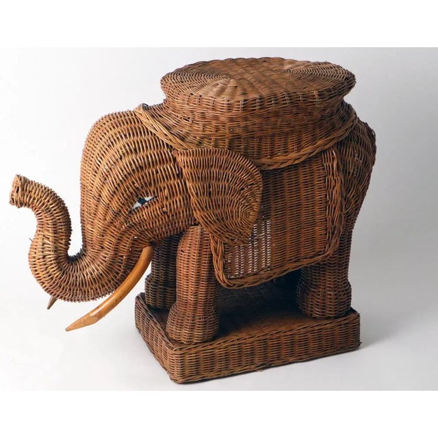 Peddle Cane Rattan Elephants Side Table, France, 1960s For Sale - Image 11 of 11