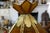Beautiful lantern chandelier from the 1930s/40s stained glass in the style of the period oriental inspiration gilded brass...