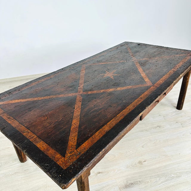 Wood Antique Pine Farmhouse Table 17/18c For Sale - Image 7 of 15