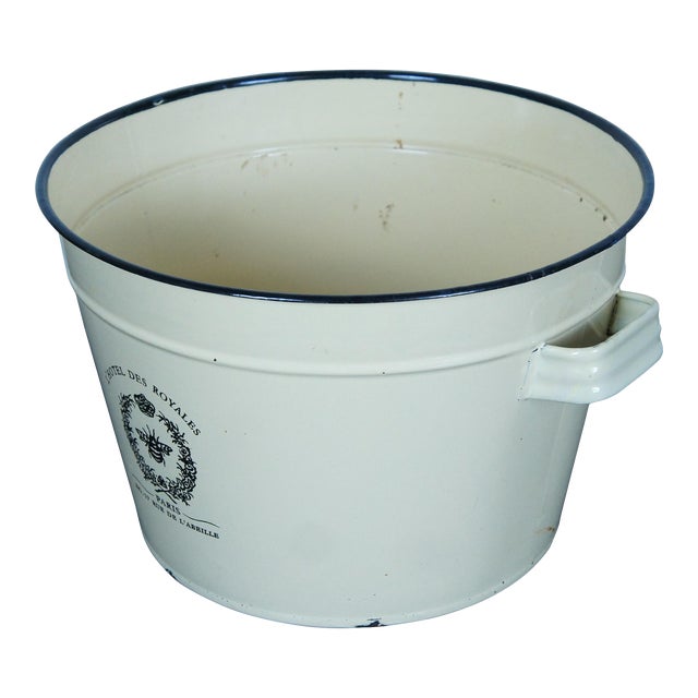 Mid 20th Century l'Hotel Des Royales Paris France Bumblebee Enameled Champagne Ice Bucket For Sale