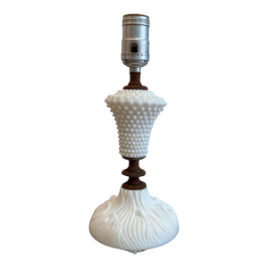 Petite Vintage Art Deco Milk Glass Lamp