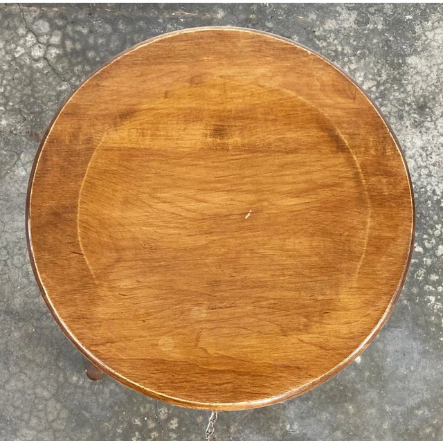 Wood Early 20th C Turned Wood Stool For Sale - Image 7 of 8