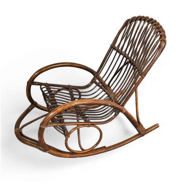 Bentwood, Wicker and Rattan Rocking Chair by Rohé Noordwolde For Sale - Image 5 of 12