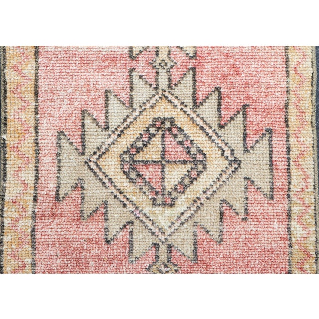 Turkish Mini Rug Oriental Hand Knotted Vintage Rug 1'8" x 3'2" #16890 For Sale - Image 4 of 8