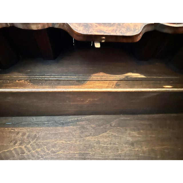 Brown Baroque Style Drop Front Secretary Desk , Tv Cabinet , Hidden Cocktail Bar, Dressing Table or Vanity , Entry Way Statement Piece, Caligraphy Station. For Sale - Image 8 of 9