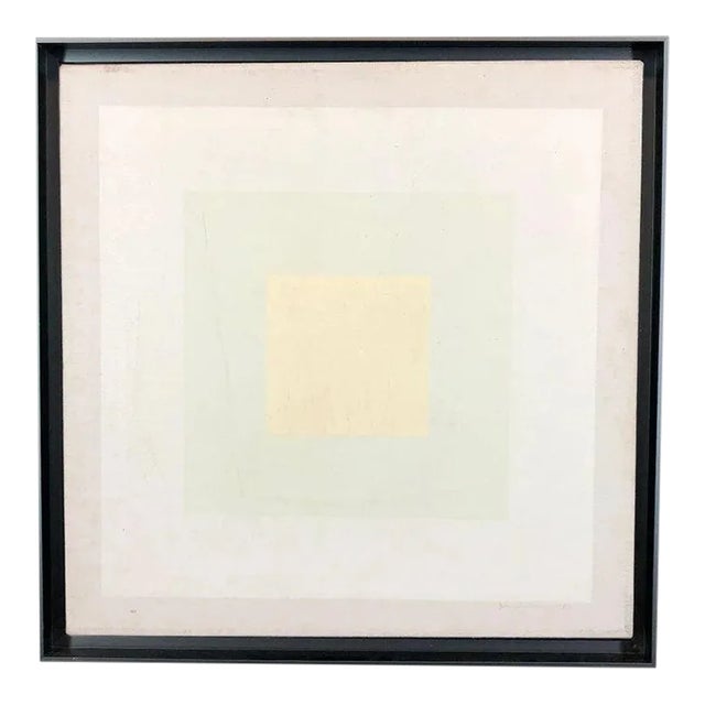 1990s "White on White" Minimalist Geometric Lithograph by R. A. Zimmerman For Sale