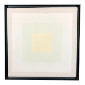 1990s "White on White" Minimalist Geometric Lithograph by R. A. Zimmerman