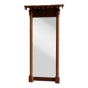 Antique Federal Mirror With Barley Twist Columns, Early-Mid 19th Century