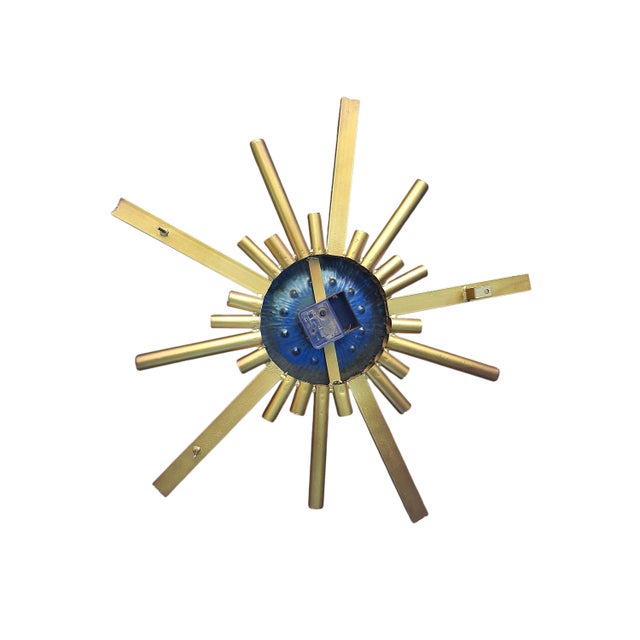 Clock in Enameled Copper and Iron with Sunrays, 1950s For Sale - Image 6 of 8