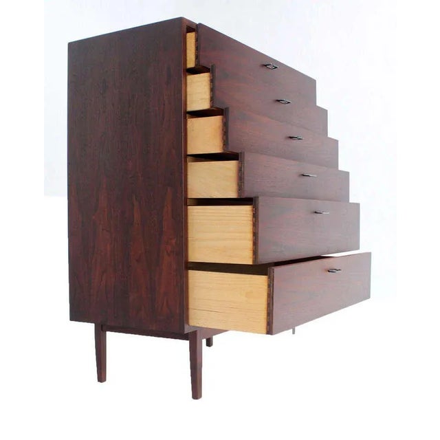 Wood 1960s Danish Modern Walnut High Chest or Dresser For Sale - Image 7 of 9