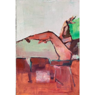 "Bar Fly" Contemporary Abstract Oil Painting on Canvas by Jessica Chapman For Sale