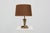 Metal Hollywood Regency Brass Cobra Table Lamp with Brown Shade, France, 1970s For Sale - Image 7 of 14