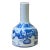 Chinese Blue White Porcelain Fat Base Gourd Graphic Small Vase - Set of 2 For Sale