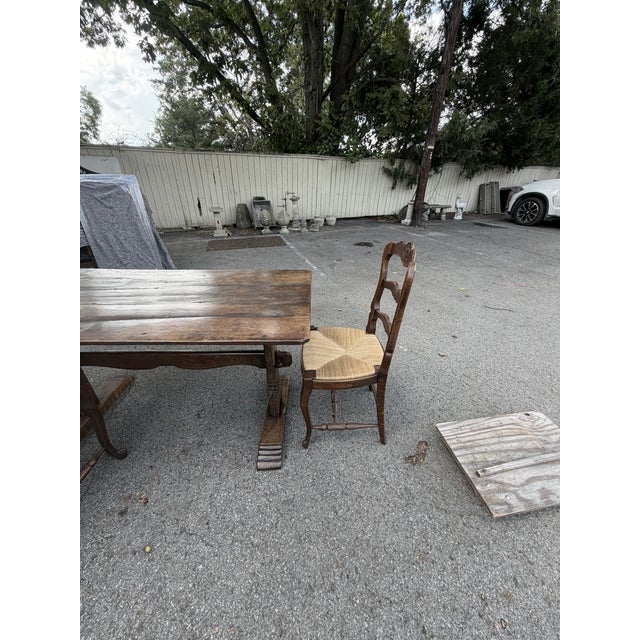 19th Century Oak Trestle Table For Sale - Image 10 of 13