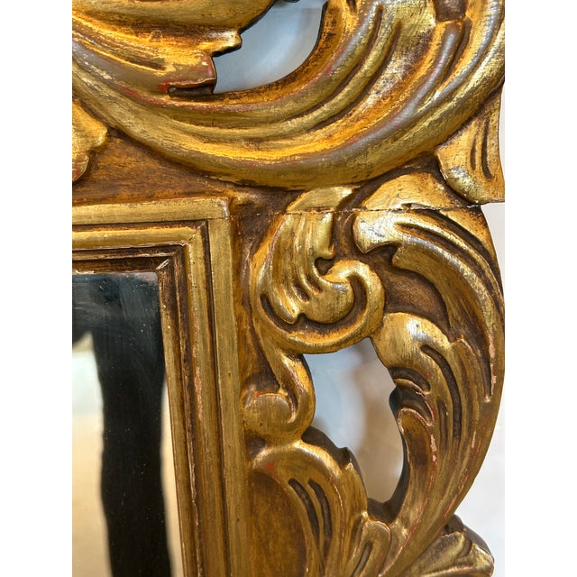 Antique Carved Giltwood Mirror With Shell Form Decoration For Sale In Philadelphia - Image 6 of 12