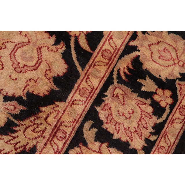 Textile Oriental Ziegler Black Red Hand-Knotted Wool Rug - 6'4'' X 9'1'' For Sale - Image 7 of 8