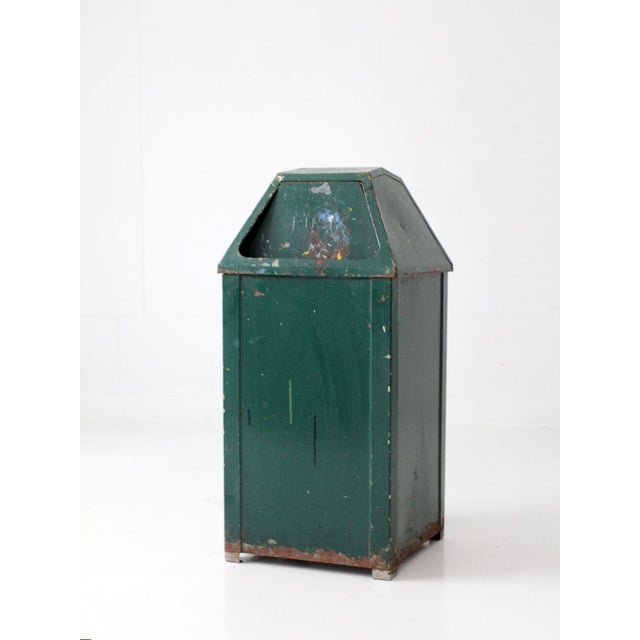 Mid Century Industrial Waste Bin For Sale - Image 15 of 18