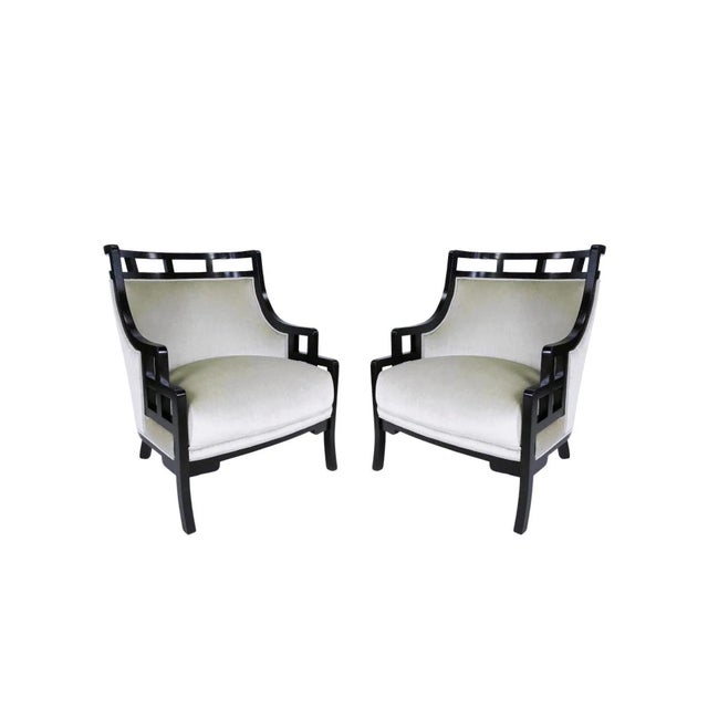 Pair of rare "Wallis Simpson" chairs from the "Special Effects" line by Jay Spectre. With its clean lines and mid-century...
