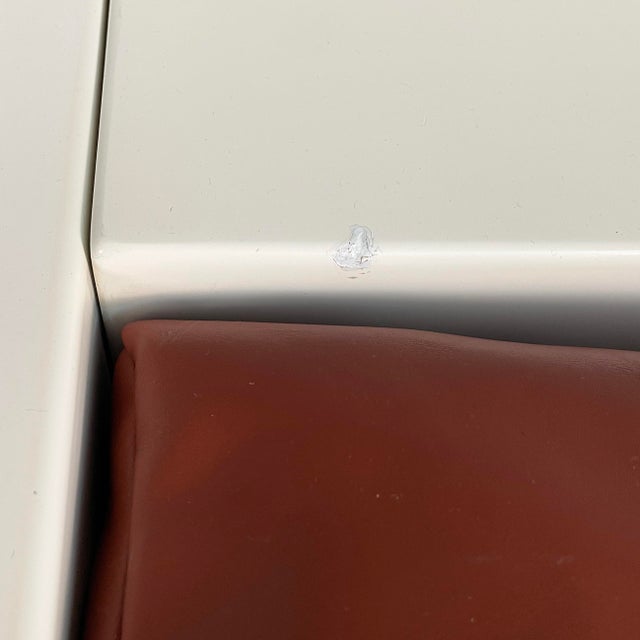 Italian White Wood and Brown Leather Sofa by Massimo and Lella Vignelli for Poltronova, 1980s For Sale - Image 10 of 18