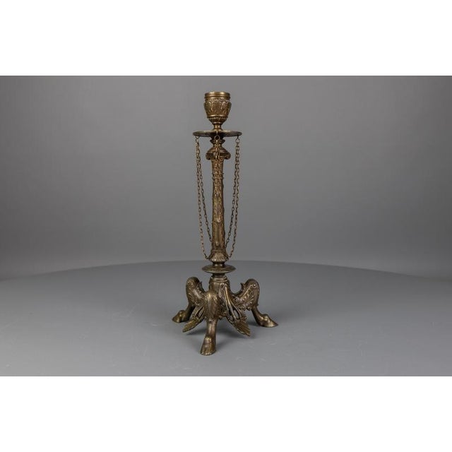 Late 19th Century Napoleon III French Spelter Candleholder, 1890s For Sale - Image 9 of 18