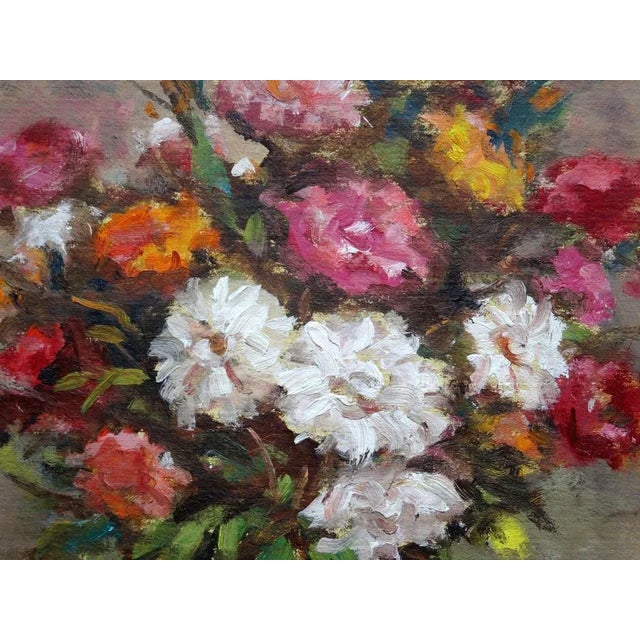 Still life with flowers and apples. 1964. Cardboard, oil, 63x50.5 cm This piece is attributed to the mentioned...