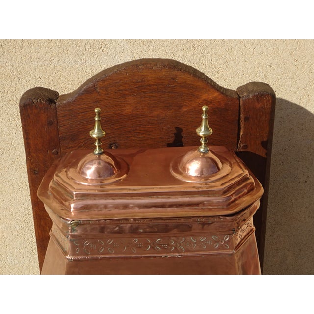 Antique Copper Fountain on Oak Base For Sale - Image 9 of 18